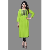 haya fashion - Lime Green Rayon Women's Straight Kurti ( Pack of 1 ) - None