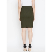 Women Olive Green & Black Colourblocked Pencil Skirts