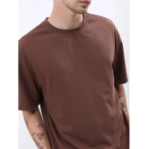 Ketch Polyester Oversized Fit Solid Half Sleeves Mens T-Shirt - Brown ( Pack of 1 ) - None