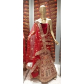 SEMI STICHED LEHENGA-S / MAROON