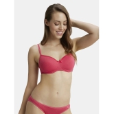 Jockey 1723 Wirefree Padded Super Combed Cotton Elastane Lace Styling T-Shirt Bra - Ruby - None