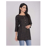 Kbz Black Rayon Straight Kurti - S