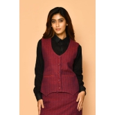 Serena handloom rounded V-neck women's cotton jacket