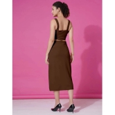 Selvia Brown Solid Skirt Top Set - None