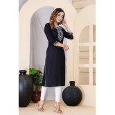 Lee Moda Rayon Solid Straight Womens Kurti - Black ( Pack of 1 ) - None