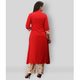 MAUKA - Red Straight Rayon Womens Stitched Salwar Suit ( Pack of 1 ) - XXL