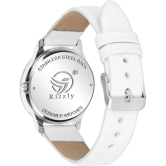 Septem White Leather Analog Mens Watch