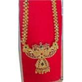 Gold Plated Traditional Indian Temple Jewellery Long Necklace Set for Women