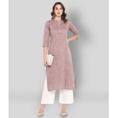 Janasya - Brown Cotton Womens Straight Kurti ( Pack of 1 ) - M