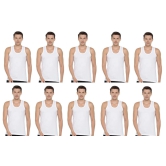 Super Cotton Sleeveless White Vests (Combo OF 10)