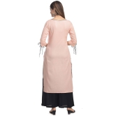 Maquien - Pink Rayon Women's Straight Kurti - L