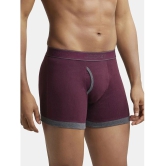 Jockey 1017 Men Super Combed Cotton Rib Solid Boxer Brief-Wine Tasting & Charcoal Melange(Pack of 2) - None