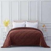 Cultiver Lightweight All Weather Comforter Ultra Soft Quilt Blanket Dohar (90x100 Inches, Brown)