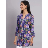 Tissu Rayon Printed Straight Womens Kurti - Purple ( Pack of 1 ) - None