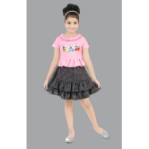 Coxxup Pink Crepe Girls Top With Skirt ( Pack of 1 ) - None