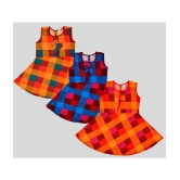 Sathiyas - Multicolor Cotton Girls Frock ( Pack of 3 ) - None