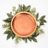 DOKCHAN Pure Indian Traditional Handmade Copper Plain Plate/Thali/for Pooja, Diwali Puja, Navratri, Aarti and Bhog, Fruits, Hawan Samagri and Multipurpose Use