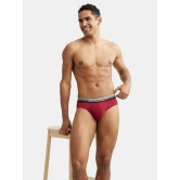 Jockey US07 Men Super Combed Cotton Elastane Solid Brief with Ultrasoft Waistband - Red Pepper - None