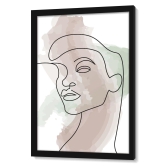 Line Art Multi Color-Basic (9.5 X 13.5 Inches) / Frame With Glass / Black Frame