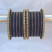 Stylish Alloy Women & Girl's Bagdi Velvet Ball Chain Bangles | Women's Velvet Bangles | Alloy Bracelets for Women | Women's Fashion Bangles