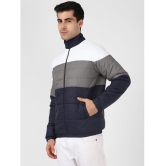 UrbanMark Men Navy Regular Fit Color Block Puffer Jacket - None