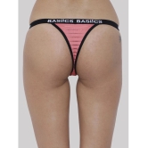 BASIICS By La Intimo Pack of 1 Polyester Striped Womens Crotchless ( Coral ) BCPTH01 - None