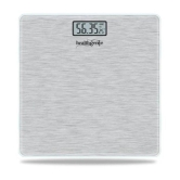 Healthgenie Electronic Digital Weighing Machine Bathroom Weighing Scale-Silver Brushed Metallic