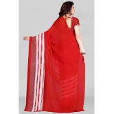 LEELAVATI - Red Georgette Saree With Blouse Piece ( Pack of 1 ) - Red