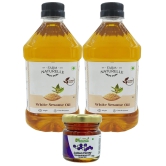 Farm Naturelle Virgin White Sesame Oil, 1Ltr (Pack of 2) with Free Raw Honey,55g