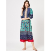 Pannkh - Navy Rayon Womens Straight Kurti ( Pack of 1 ) - None