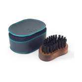 BOMBAY SHAVING COMPANY Pocket Size Beard Brush made with Sheesham Wood and Free Faux Leather Pouch