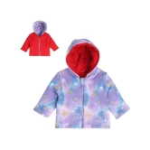 Miniklub Baby Girls Hooded Full Sleeve Knit Jacket (Red/Purple Color) - None