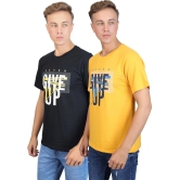 Supersquad 100% Cotton Regular Fit Printed Half Sleeves Mens T-Shirt - Multicolor ( Pack of 2 ) - None