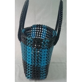 Miniature Blue and Black Handbag