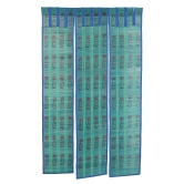 Three Panel Bamboo Curtain - Blue-8 ft length