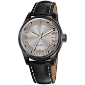 Newman Black Leather Analog Mens Watch