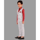 DKGF Fashion - Maroon Cotton Blend Boys Shirt & Pants ( Pack of 1 ) - None