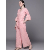 Women Pink Printed Basic Jumpsuit