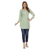 JC4U - Green Rayon Womens Straight Kurti ( Pack of 1 ) - XL