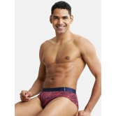 Jockey US52 Men Super Combed Cotton Printed Brief - Brick Red - None