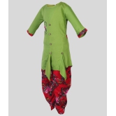 Arshia Fashions Girls Kurti Rayon Patiyala Harem Dhoti Suit Green - None