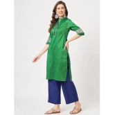 Pannkh Womens Festive Placket Embroidered Kurta With Contrasting Pants - None