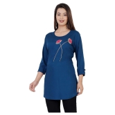 HIGHLIGHT FASHION EXPORT - Blue Rayon Womens Straight Kurti ( Pack of 1 ) - XXL