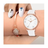 Septem Off White Leather Analog Womens Watch