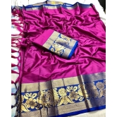 Stylish Multicolored Cotton Silk Saree with Blouse piece-Pink