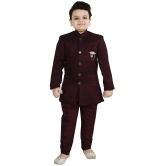 Arshia Fashions Maroon Jacquard Boys Sherwani ( Pack of 1 ) - None