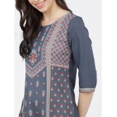 Ketch Polyester Printed Straight Womens Kurti - Grey ( Pack of 1 ) - None