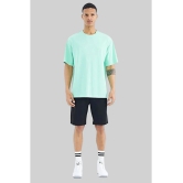 AKTIF Cotton Blend Oversized Fit Solid Half Sleeves Mens T-Shirt - Mint Green ( Pack of 1 ) - None