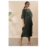 Janasya - Green Crepe Womens Kaftan Kurti ( Pack of 1 ) - S