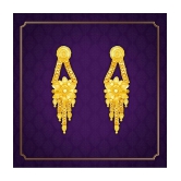 LUV FASHION Golden Drop Earrings ( Pack of 1 ) - Golden